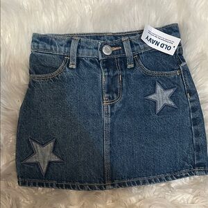 Old Navy Blue Denim Skirt with Star Accents